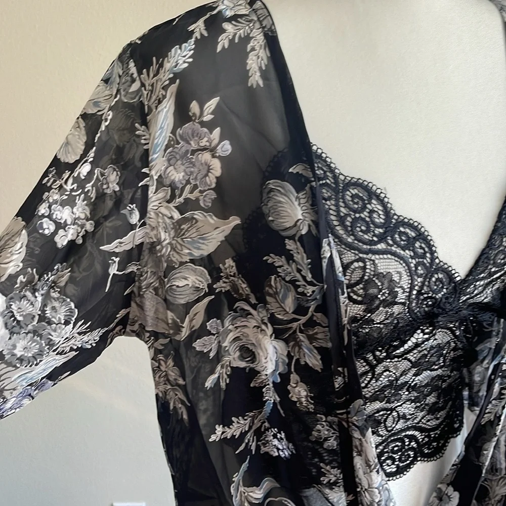 Floral Lace Women Long Sleeve Top Size L - Picture 4 of 5